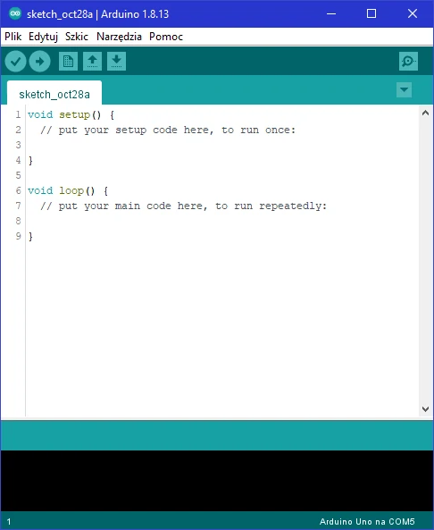 Arduino IDE po uruchomieniu