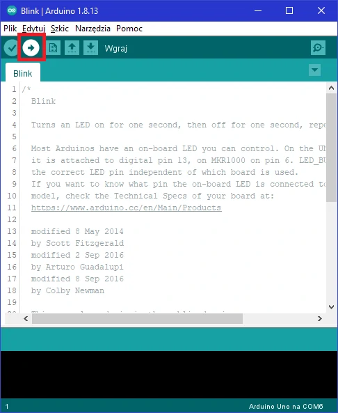 Arduino IDE wgrywanie programu