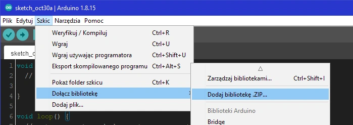 Import biblioteki .zip